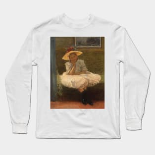 Girl in a Hat by Wladyslaw Podkowinski Long Sleeve T-Shirt